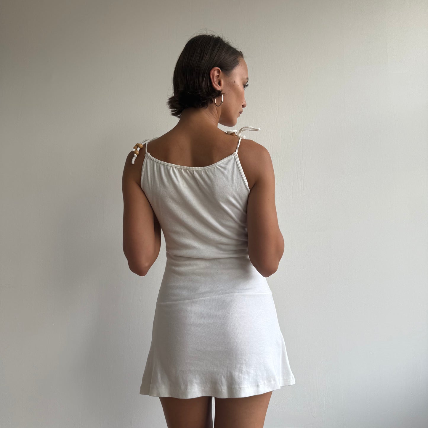 White beaded mini dress - Size S