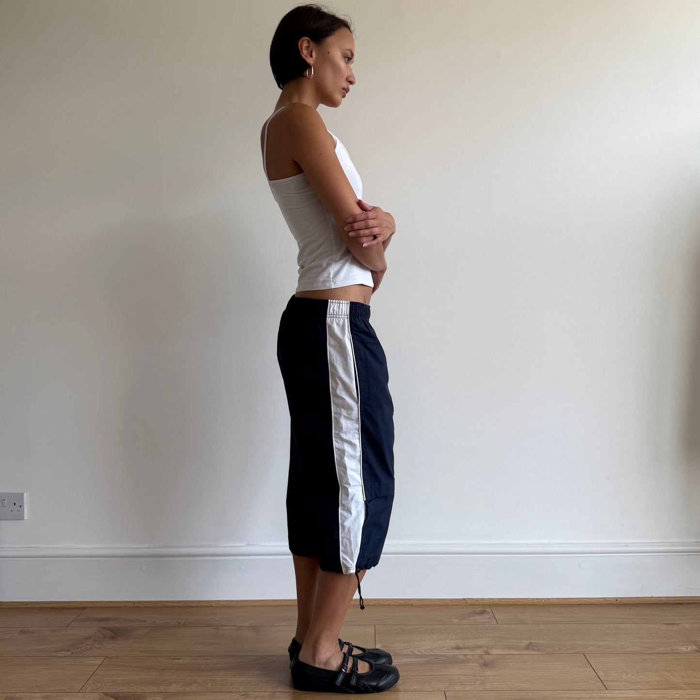 Navy + White Nike capris - Size S + M