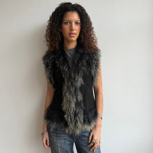Fur afghan gilet - Size M