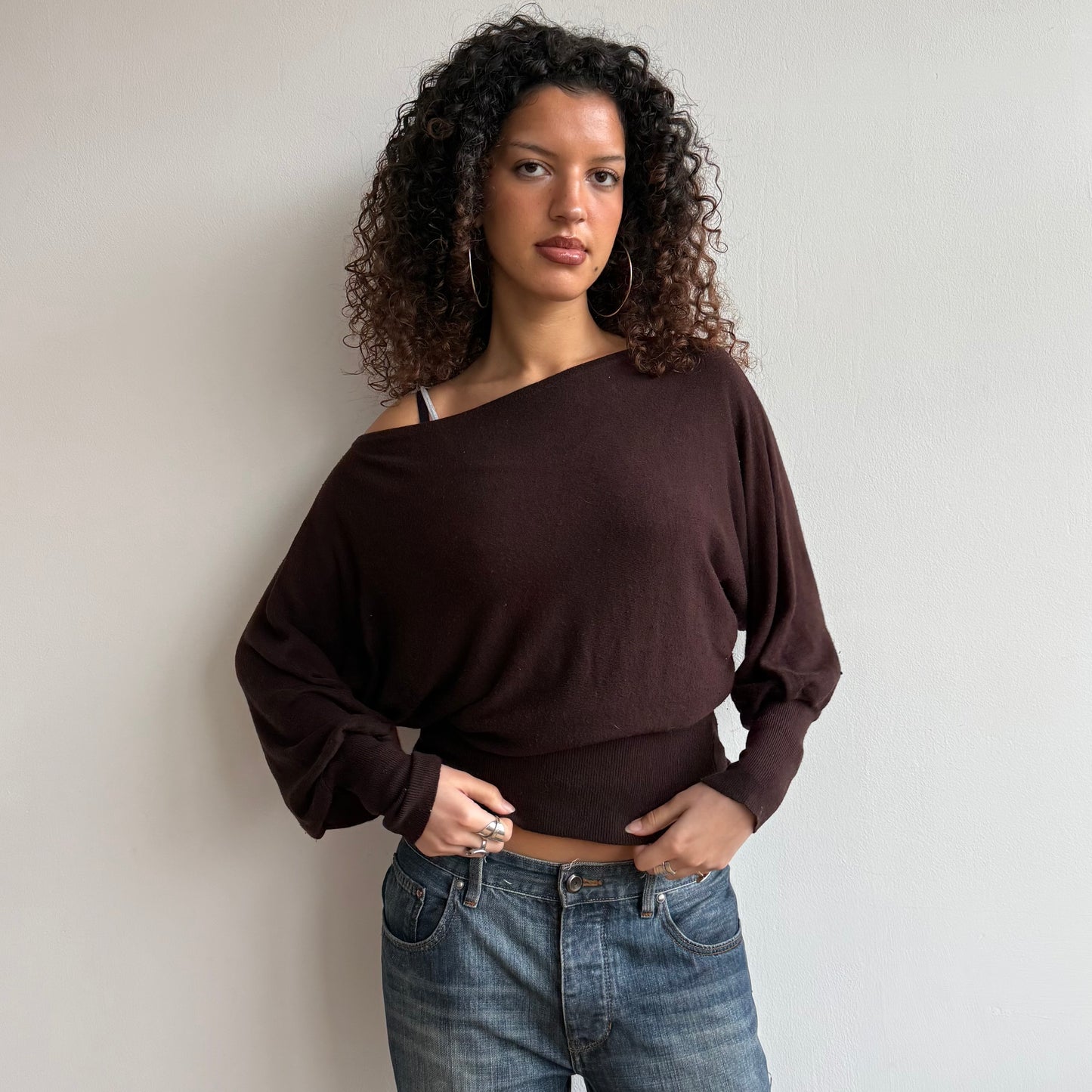 Brown slouchy knit - Size M-L