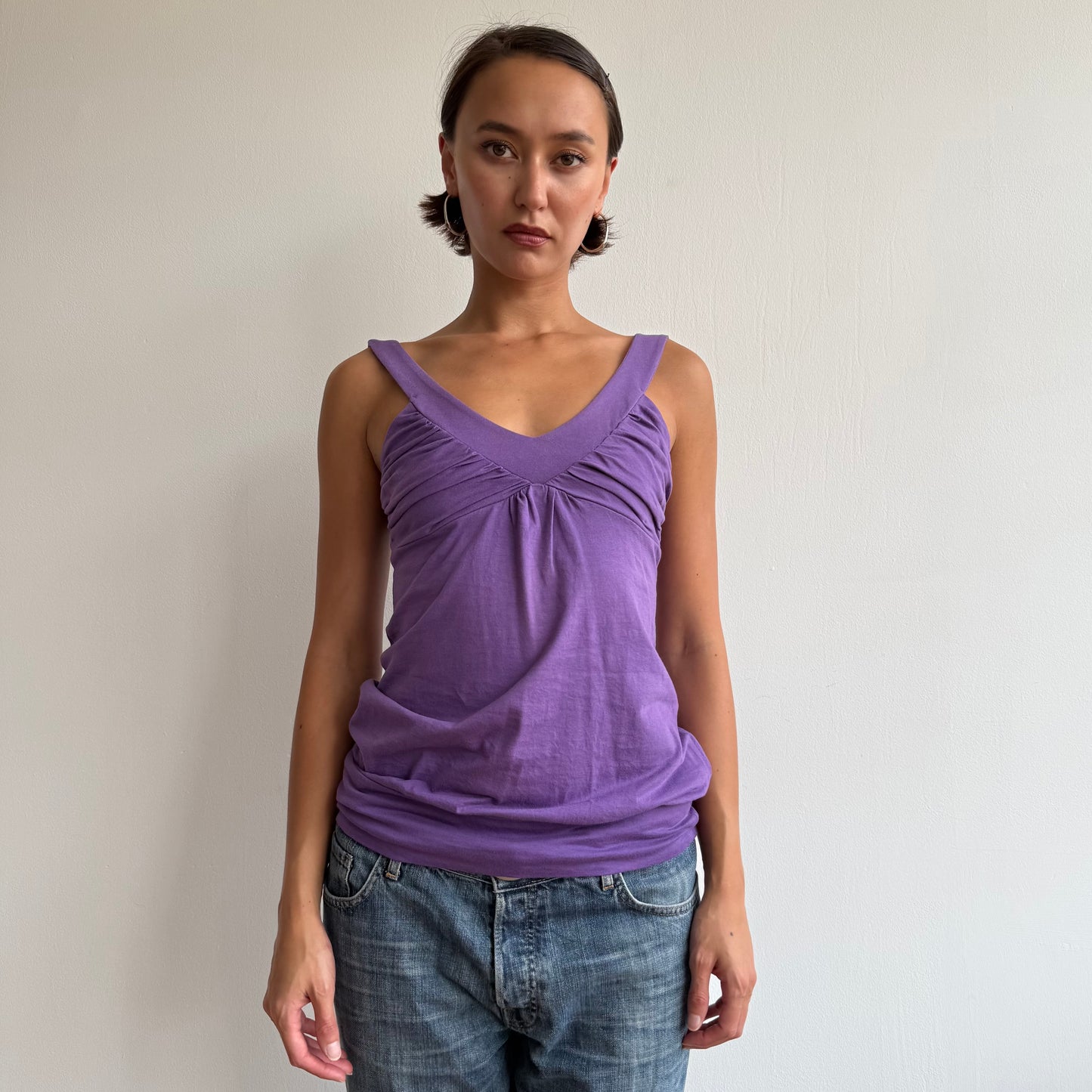 Purple cinched hem top - Size S