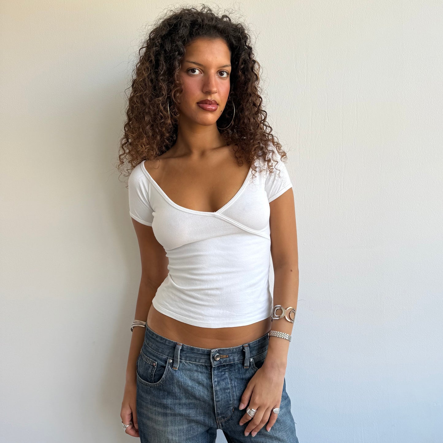 White wrap t-shirt - Size XS