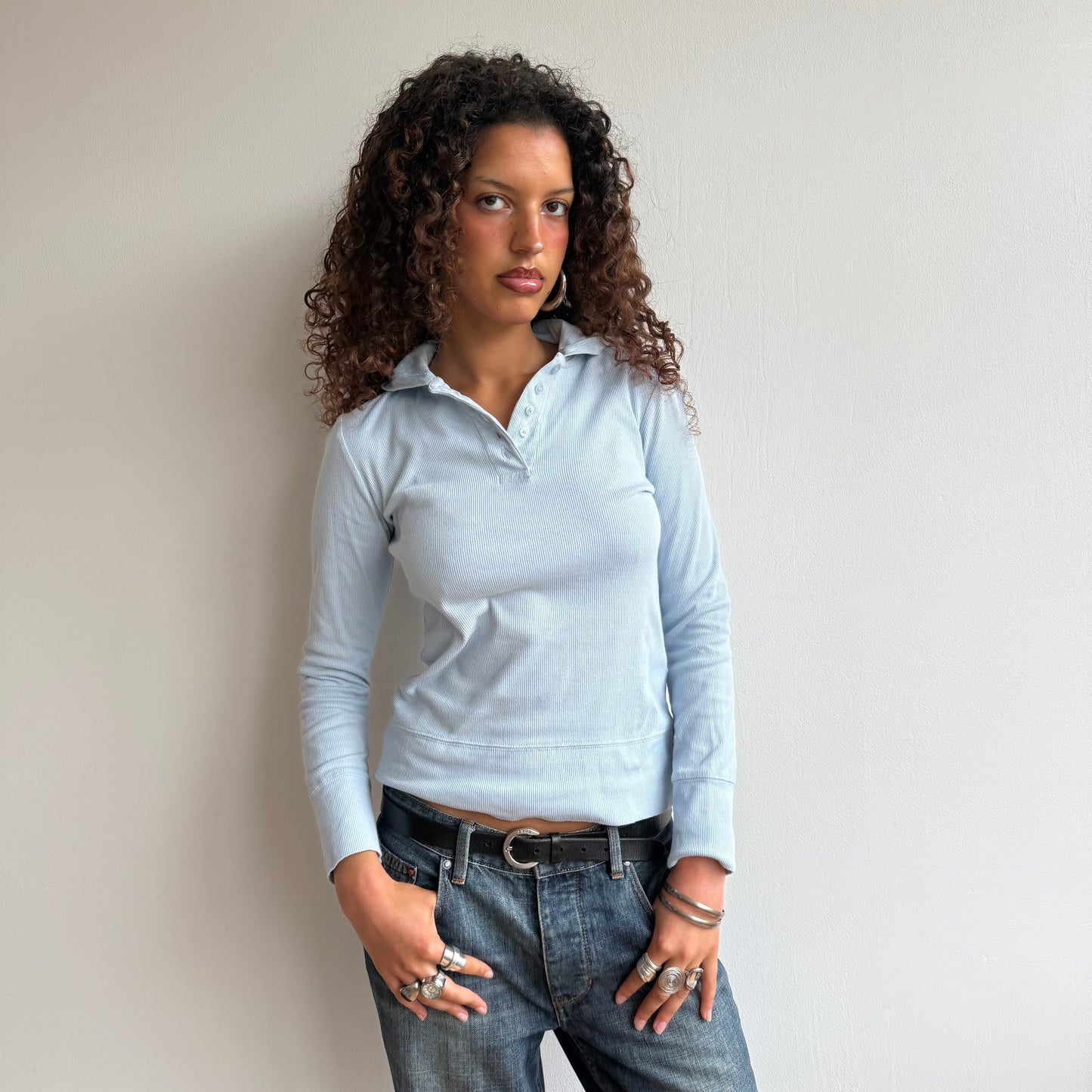 Blue hooded top - Size S/M