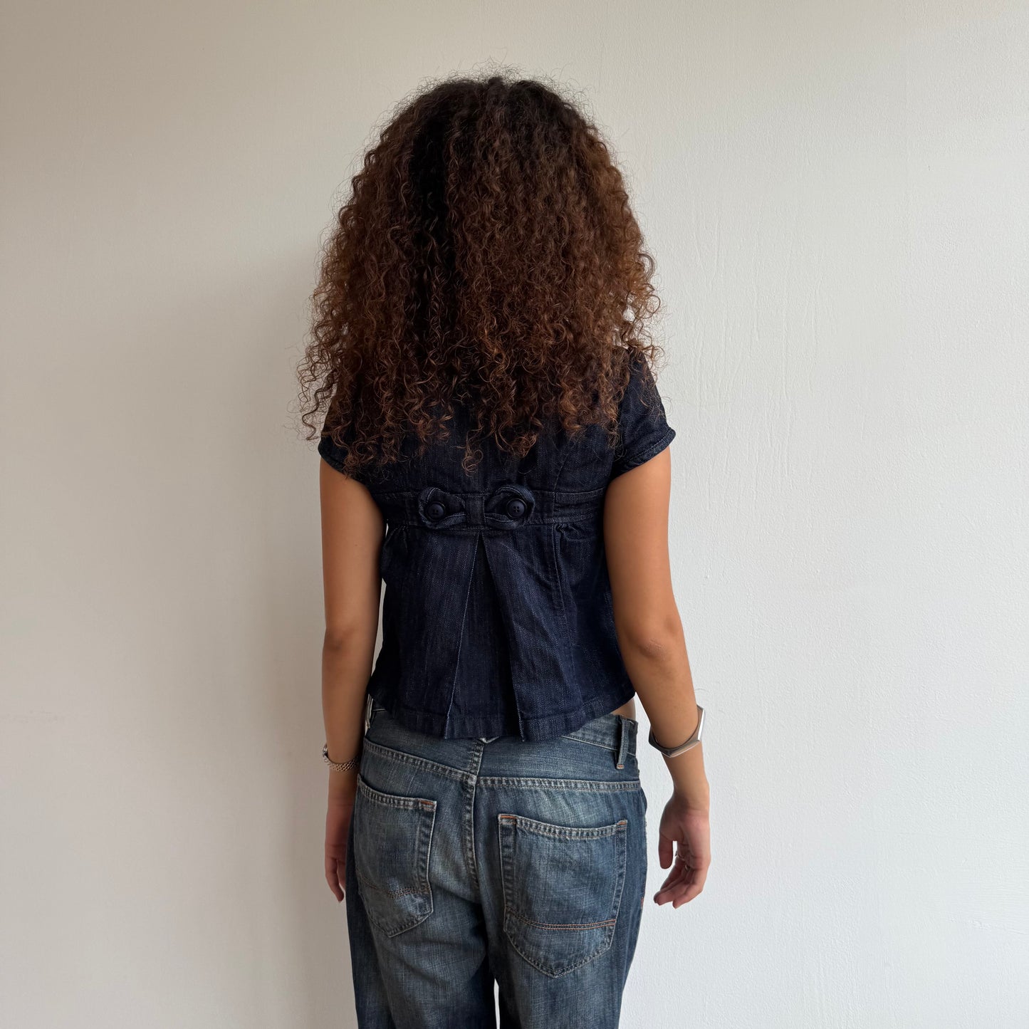 Denim short sleeve peacoat - Size S