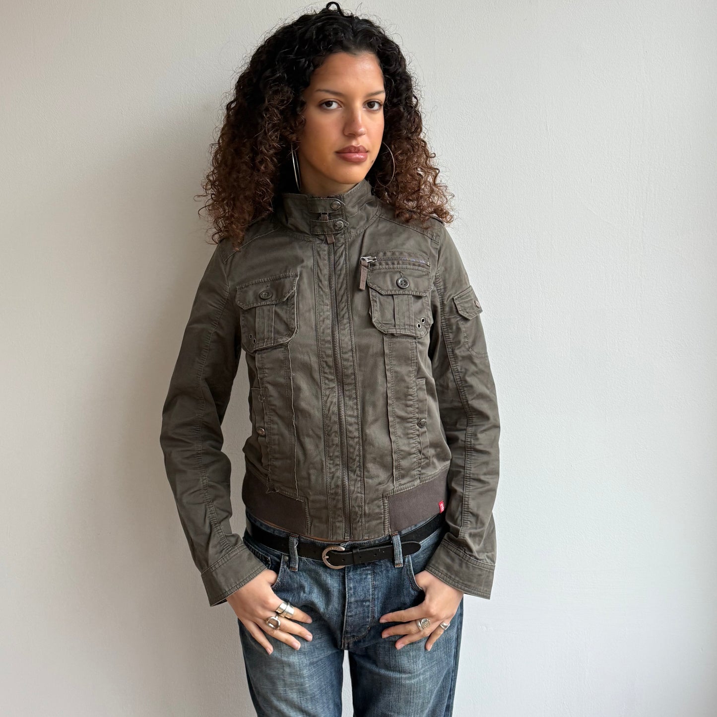 Khaki cargo jacket - Size M