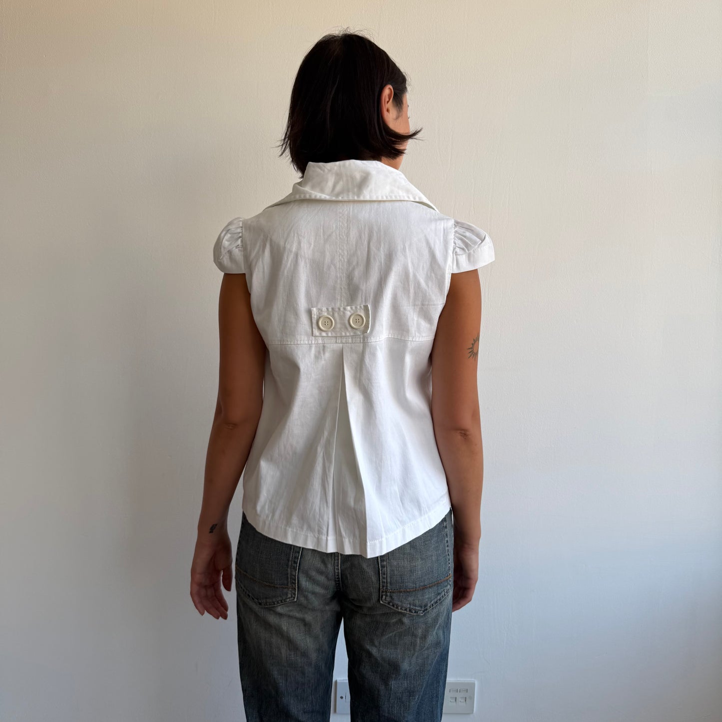 White short sleeve peacoat - Size M/L
