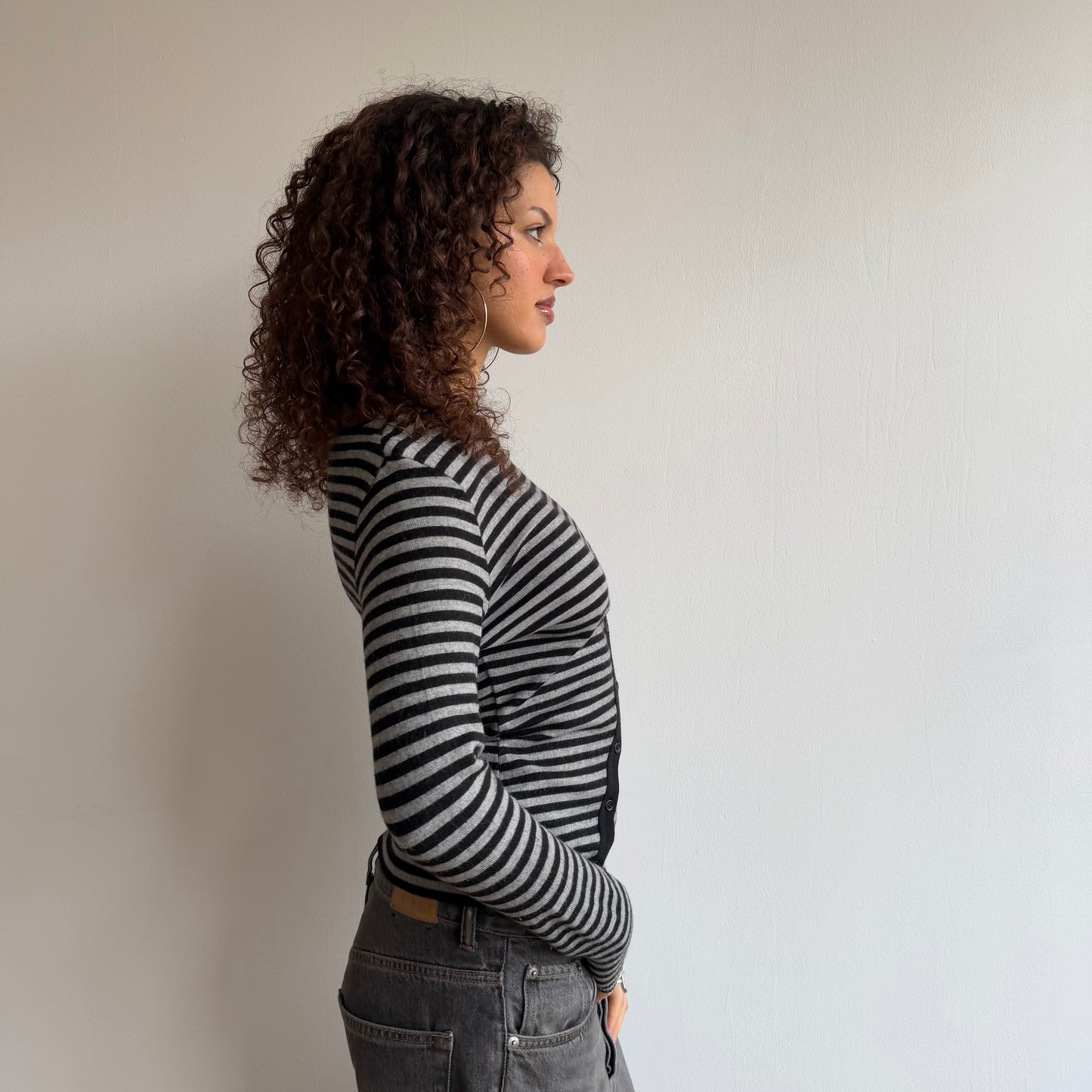 Striped button knit - Size S