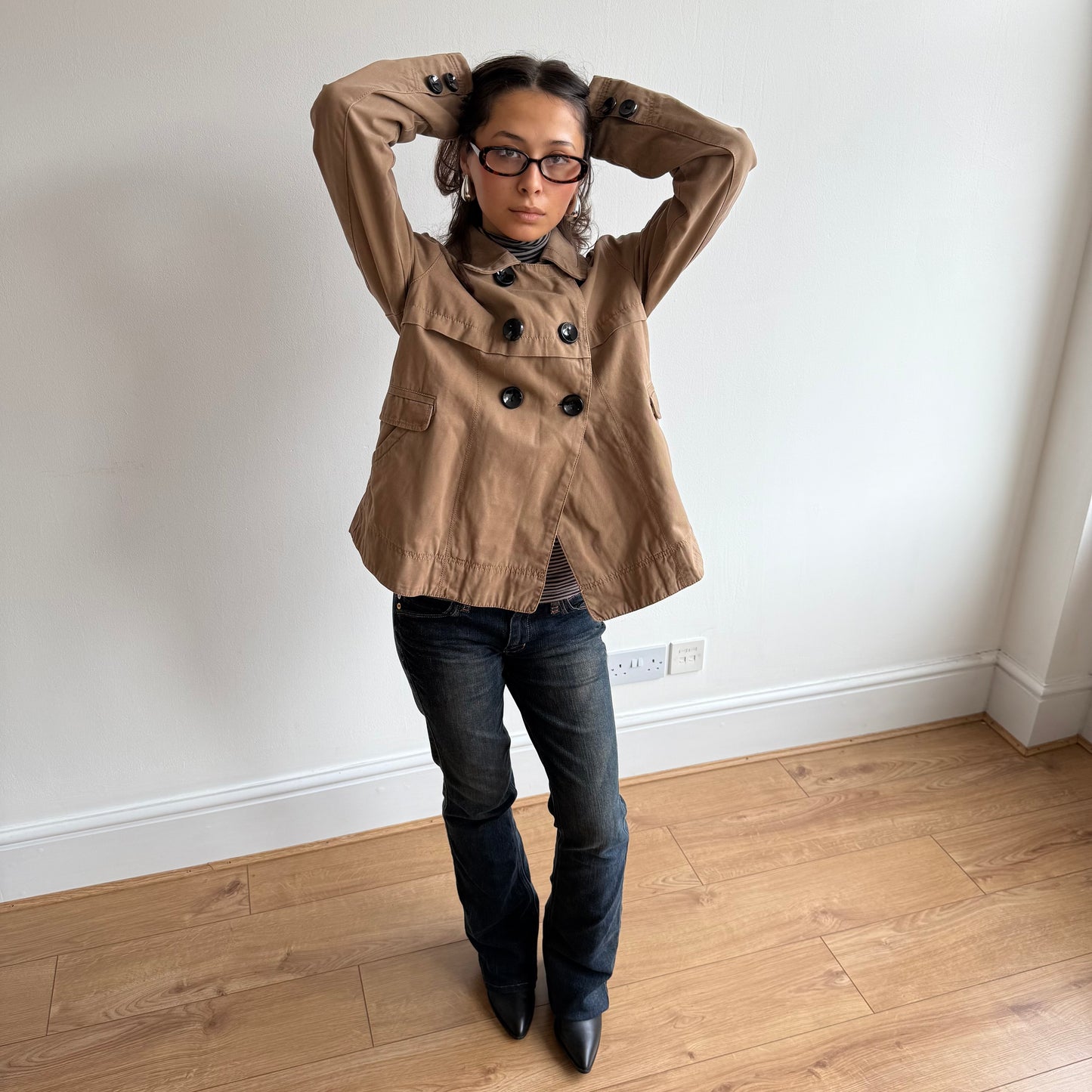 Brown peacoat - Size M