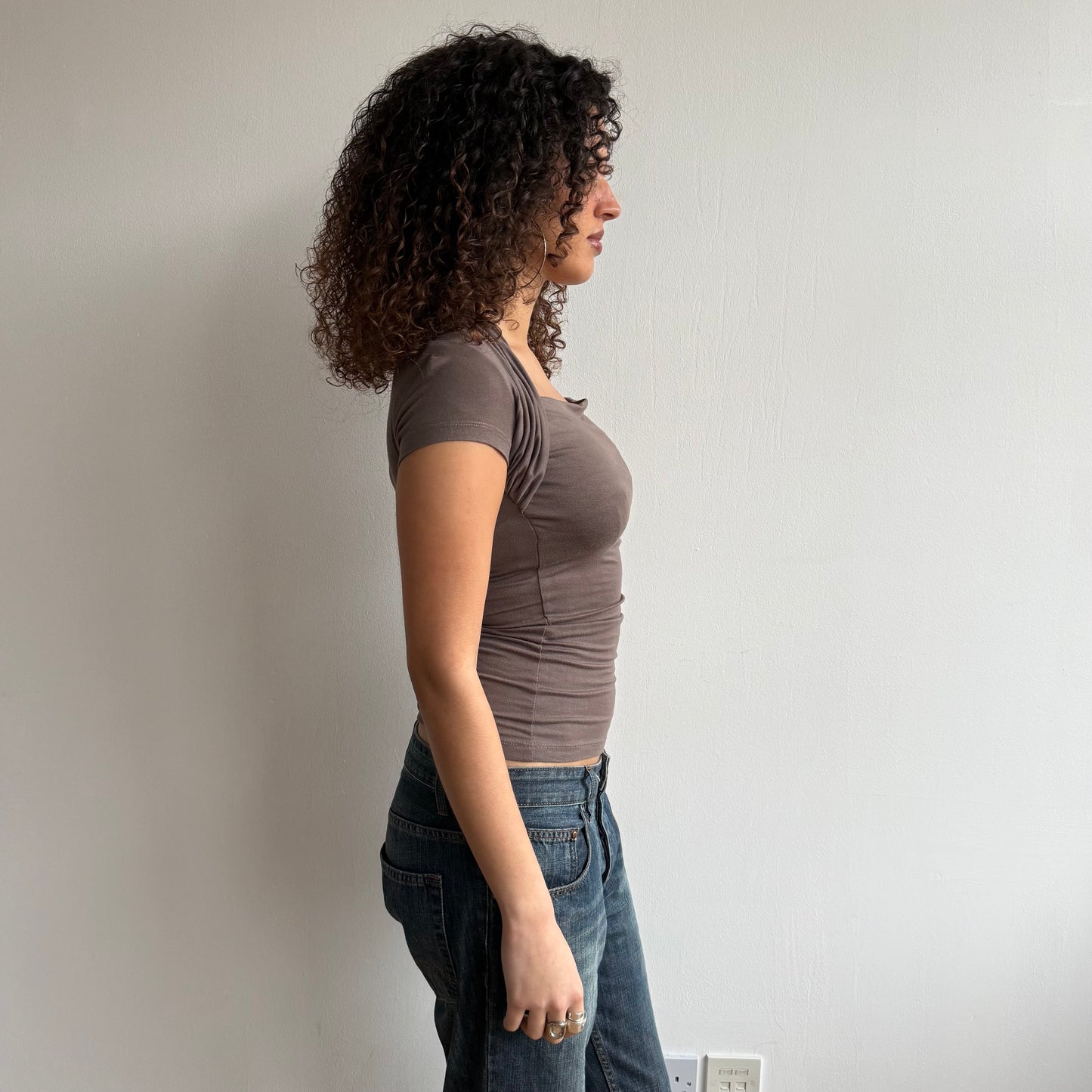 Taupe bolero t-shirt - Size S