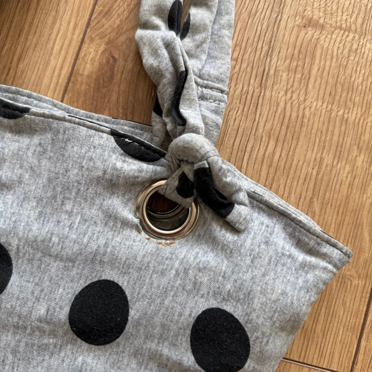 Grey polka dot tote bag - One Size