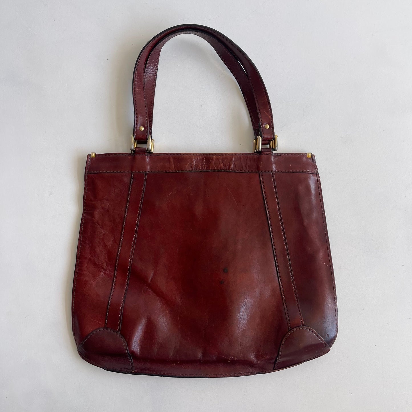 Burgundy leather bag - O/S
