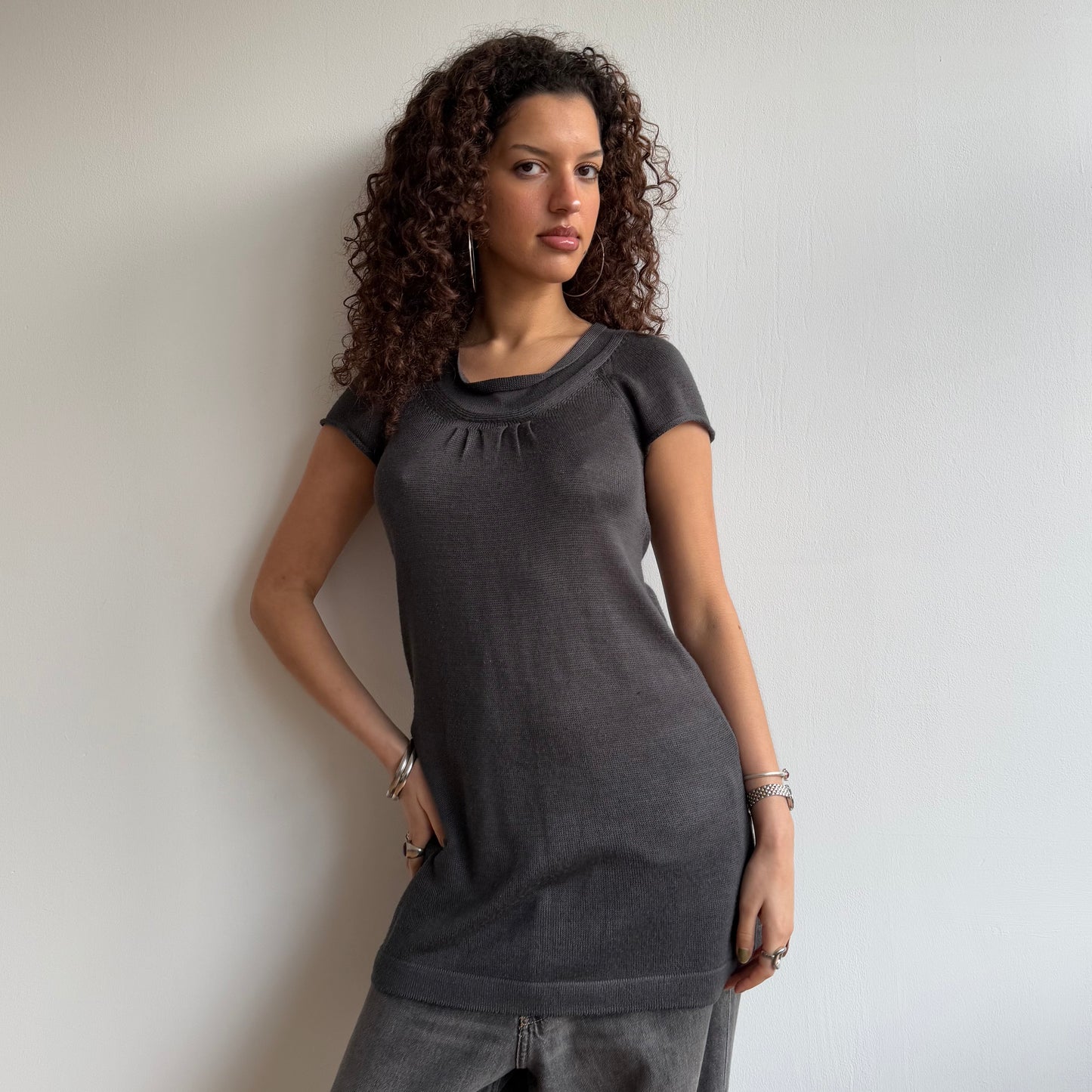 Grey knit dress - Size S