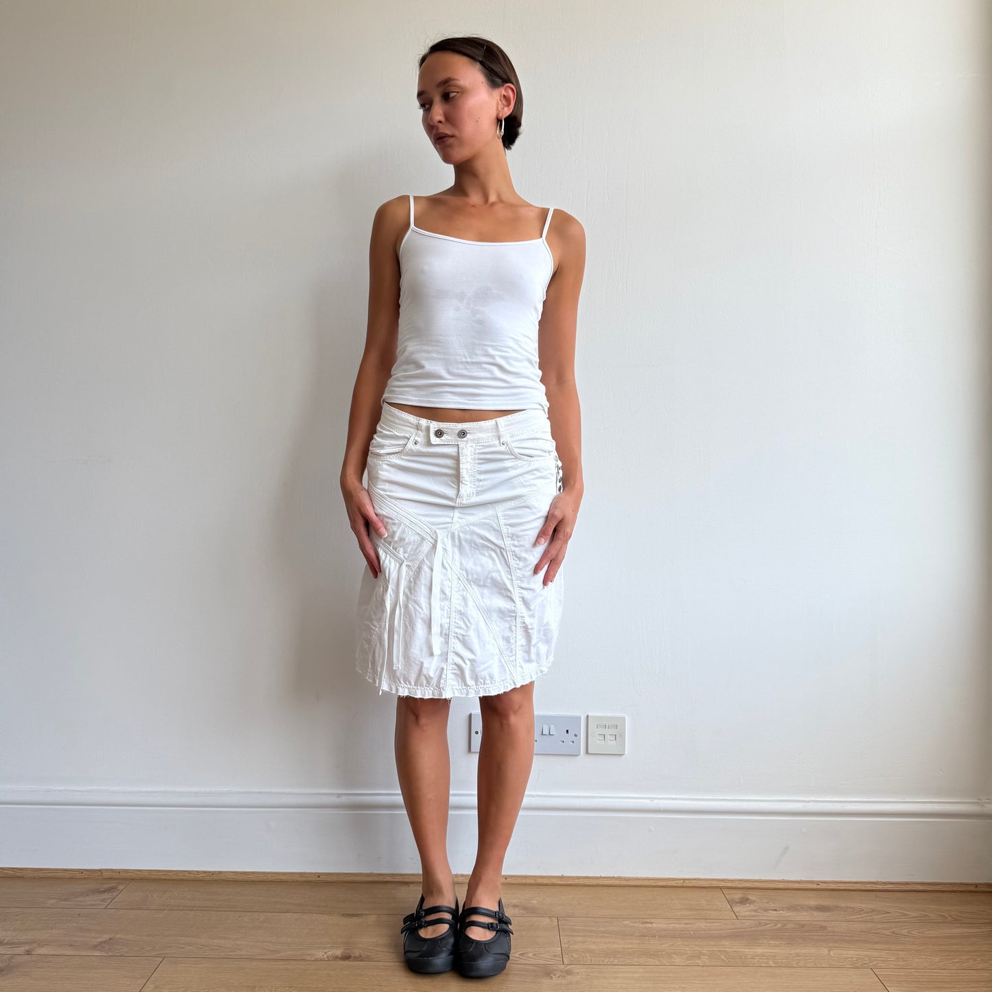 White cargo tassel skirt - Size XS + S
