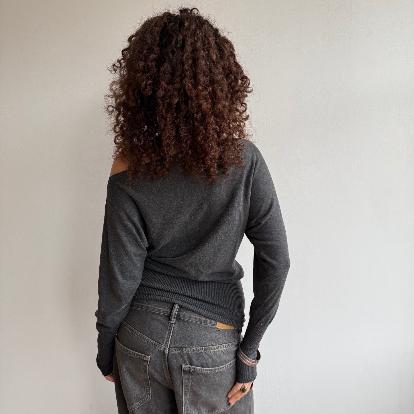 Grey slouchy knit jumper - Size S-M