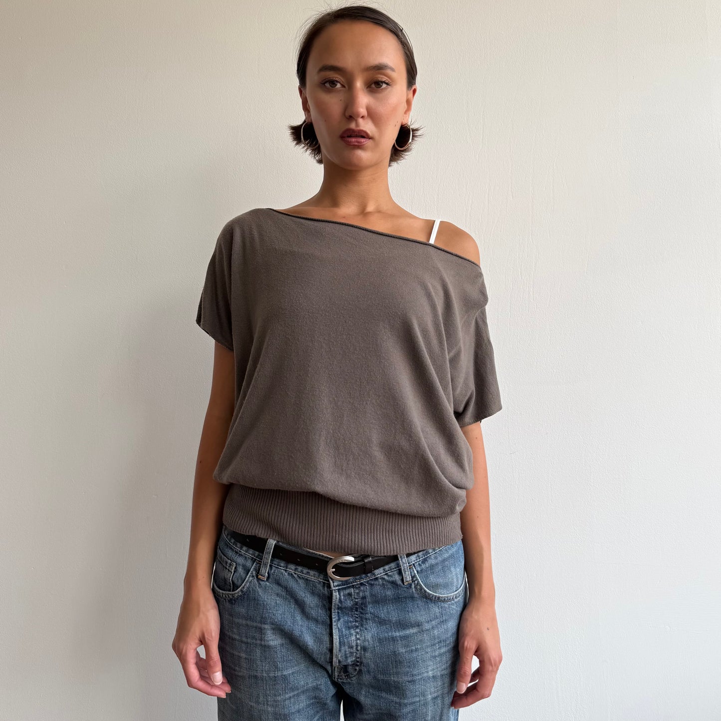 Brown slouchy knit jumper - Size M