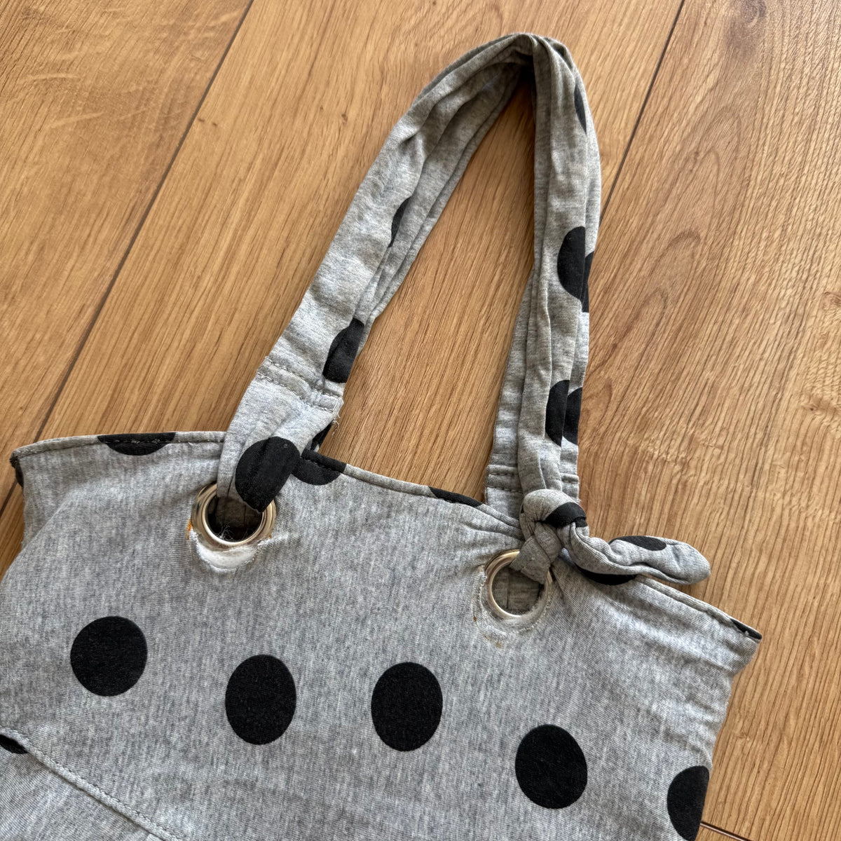 Grey polka dot tote bag - One Size