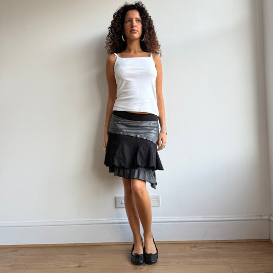 Black + grey cargo skirt - Size S