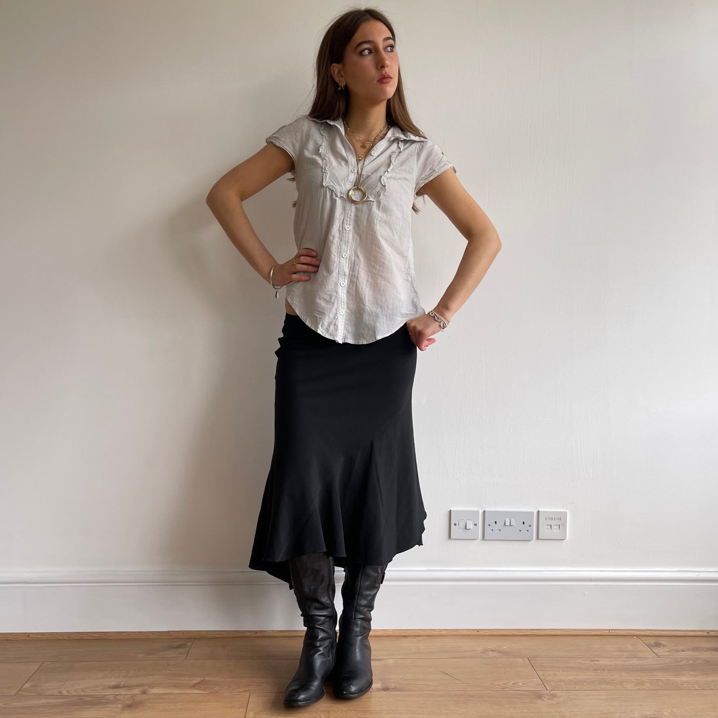 Striped ruffle blouse - Size S