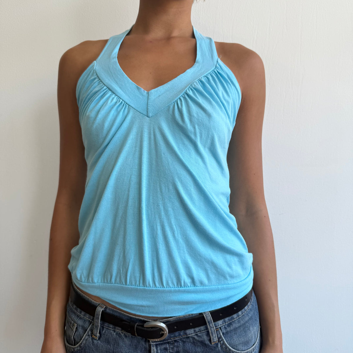 Blue v-neck tank top - Size S