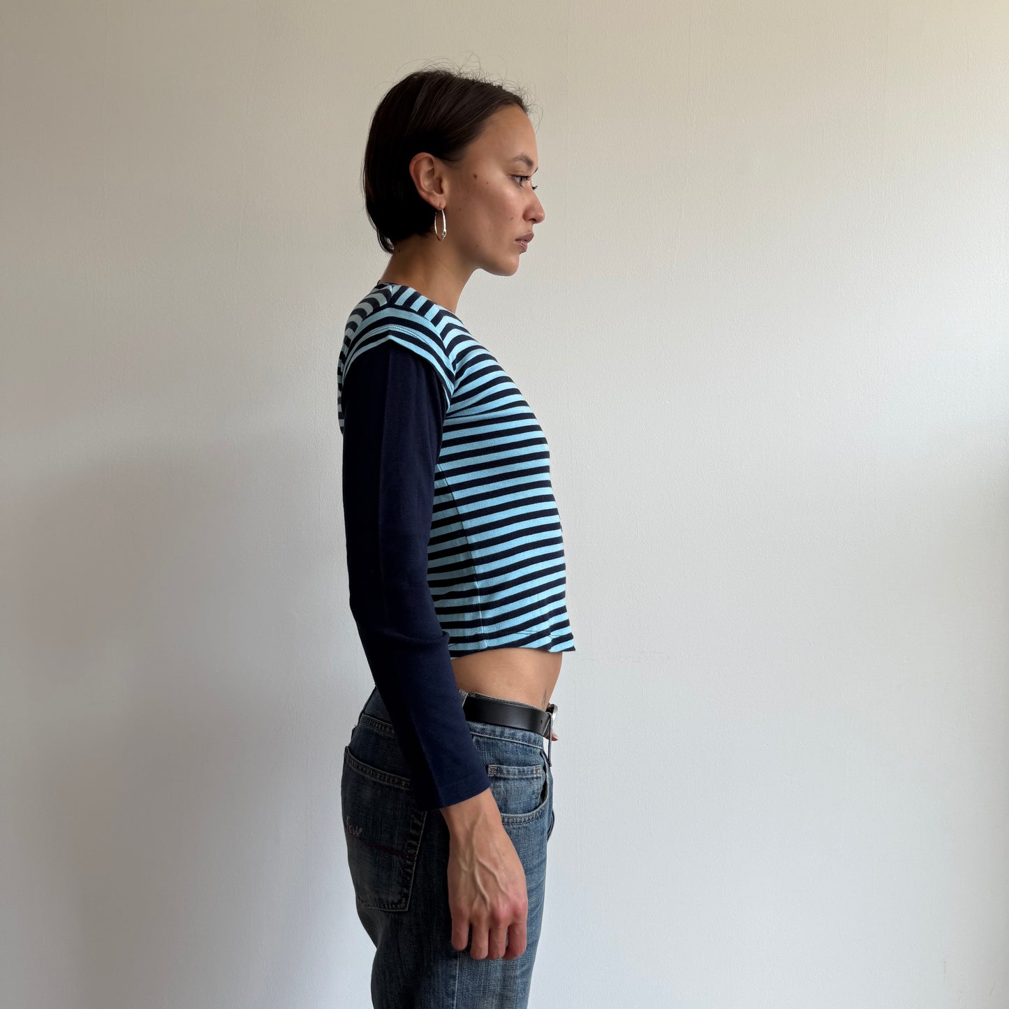 Blue striped Nike long sleeve top - Size XS