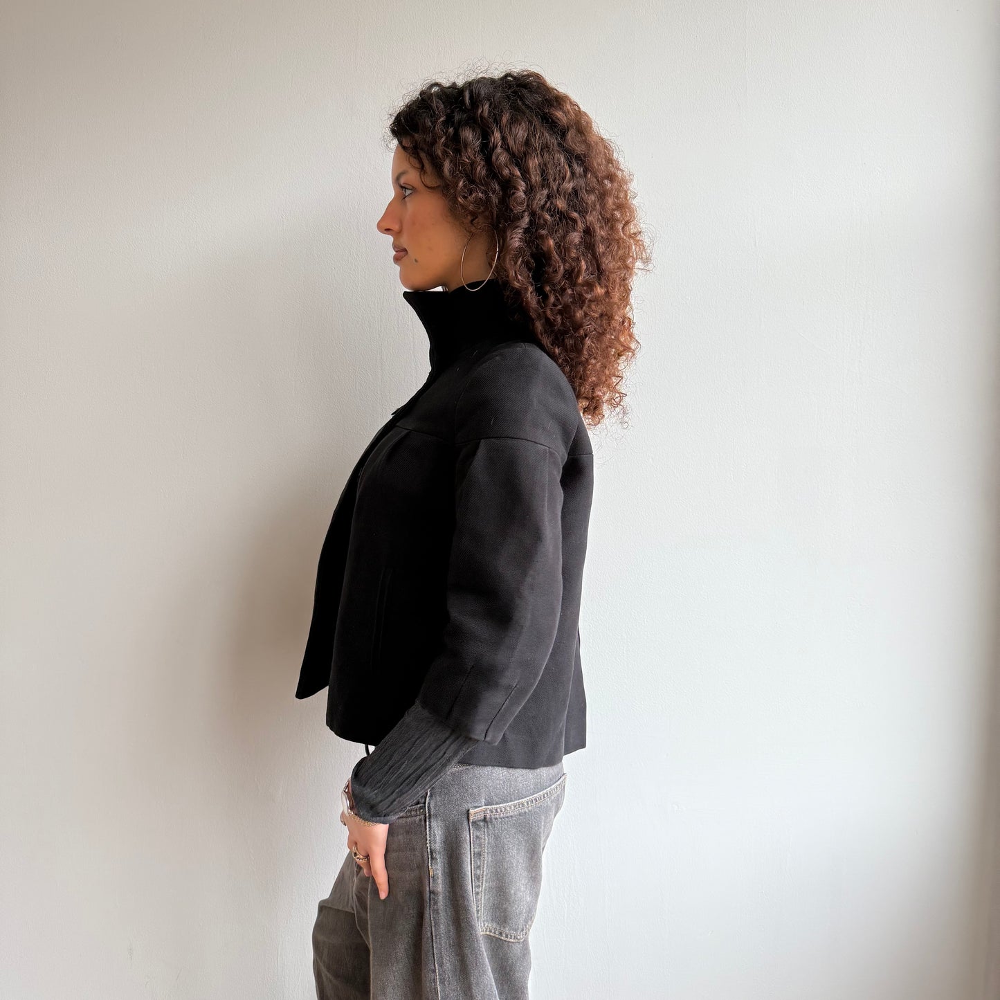 Black suiting peacoat - Size S