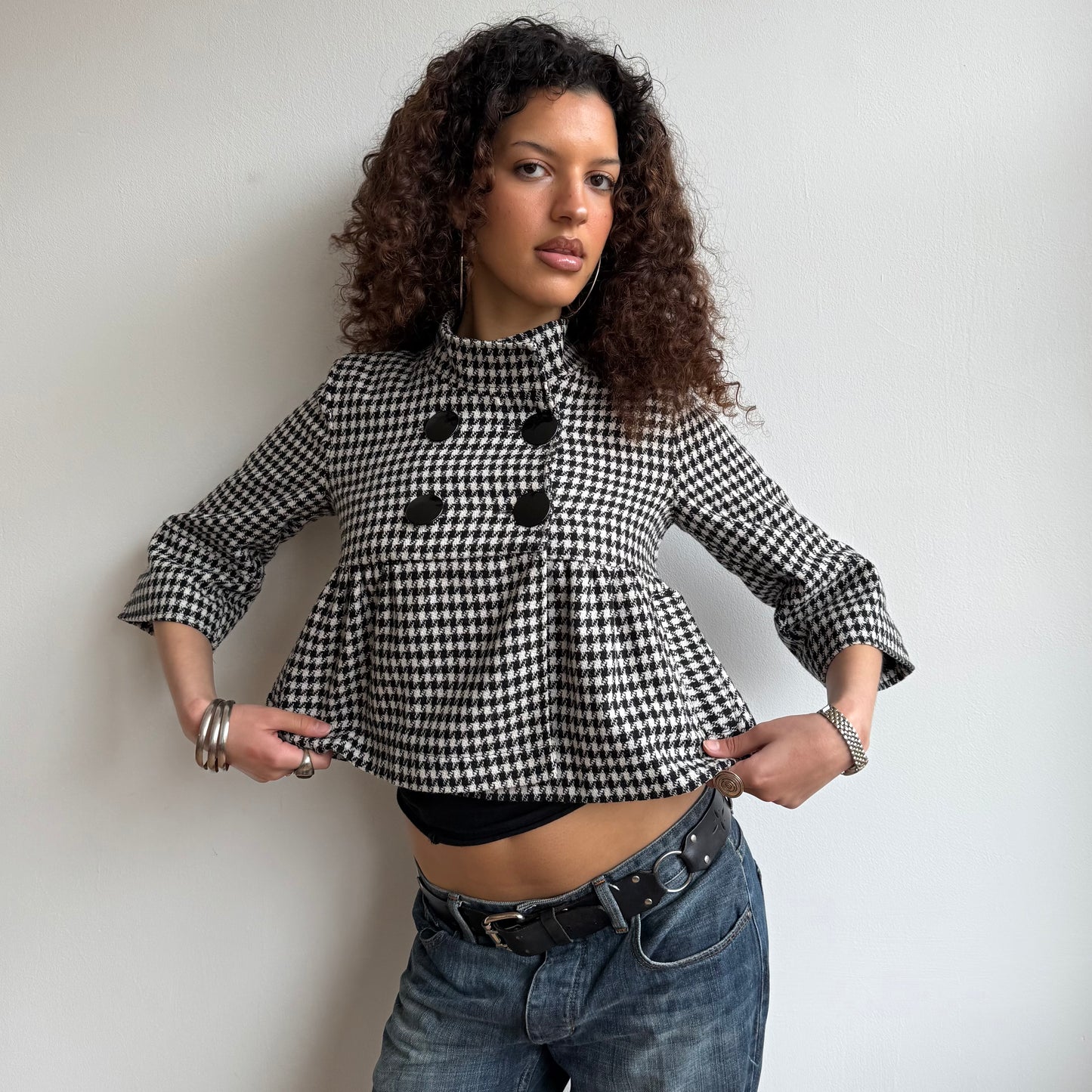 Houndstooth peacoat - Size S