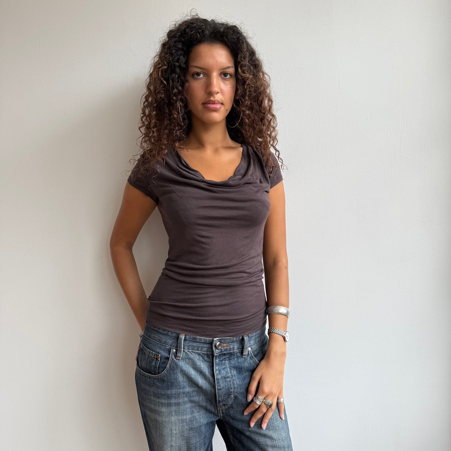 Brown slouchy tshirt - Size S