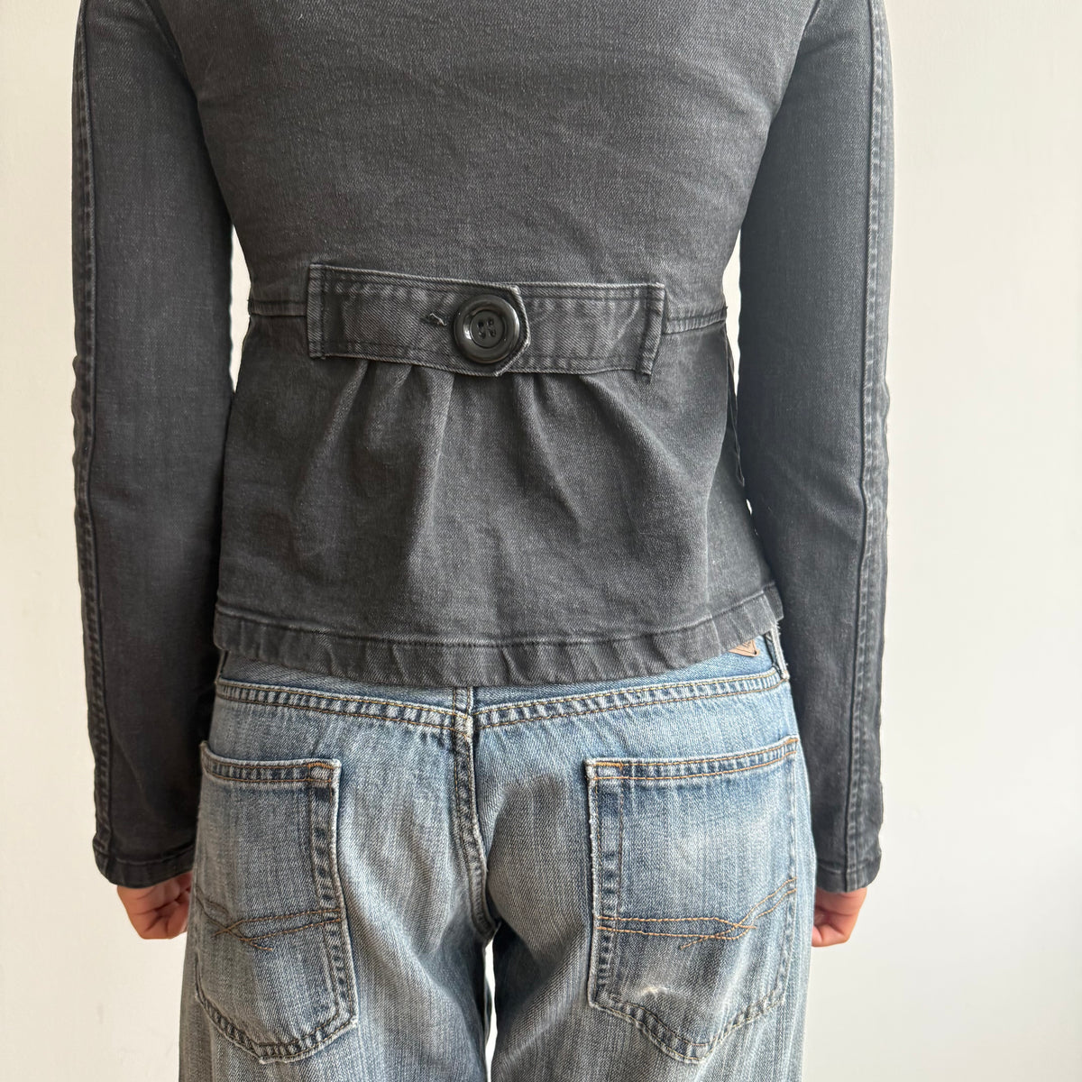 Black wash denim peacoat - Size XS