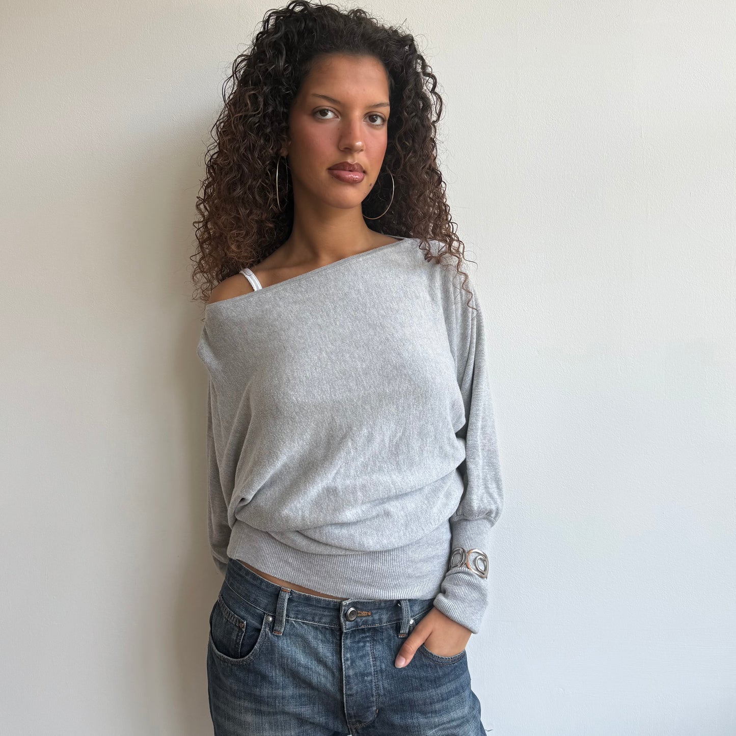 Light grey slouchy knit - Size S