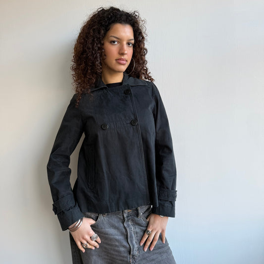 Black button peacoat - Size M