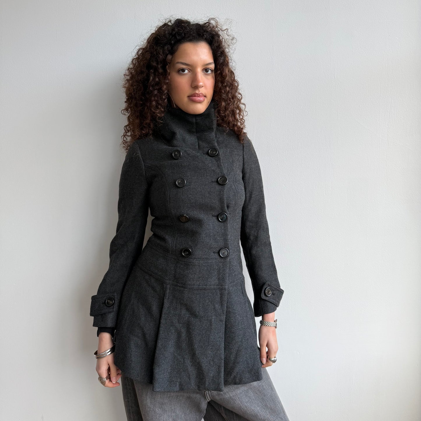 Grey peacoat dress - Size S
