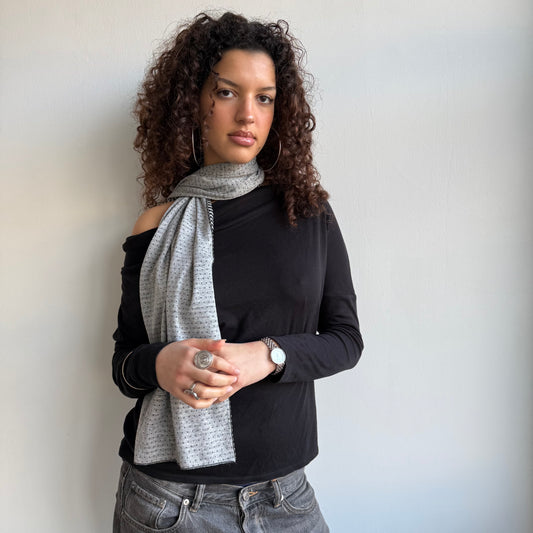 Polka dot / striped scarf