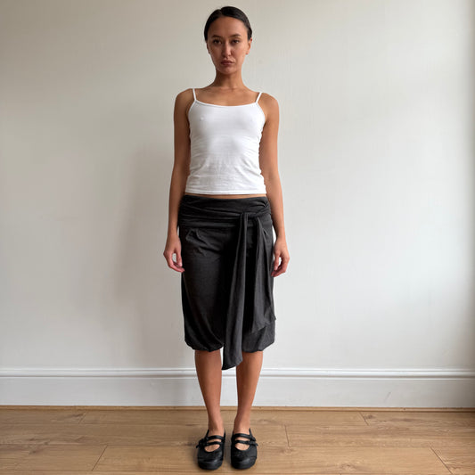 Charcoal tie waist bubble capris - Size S