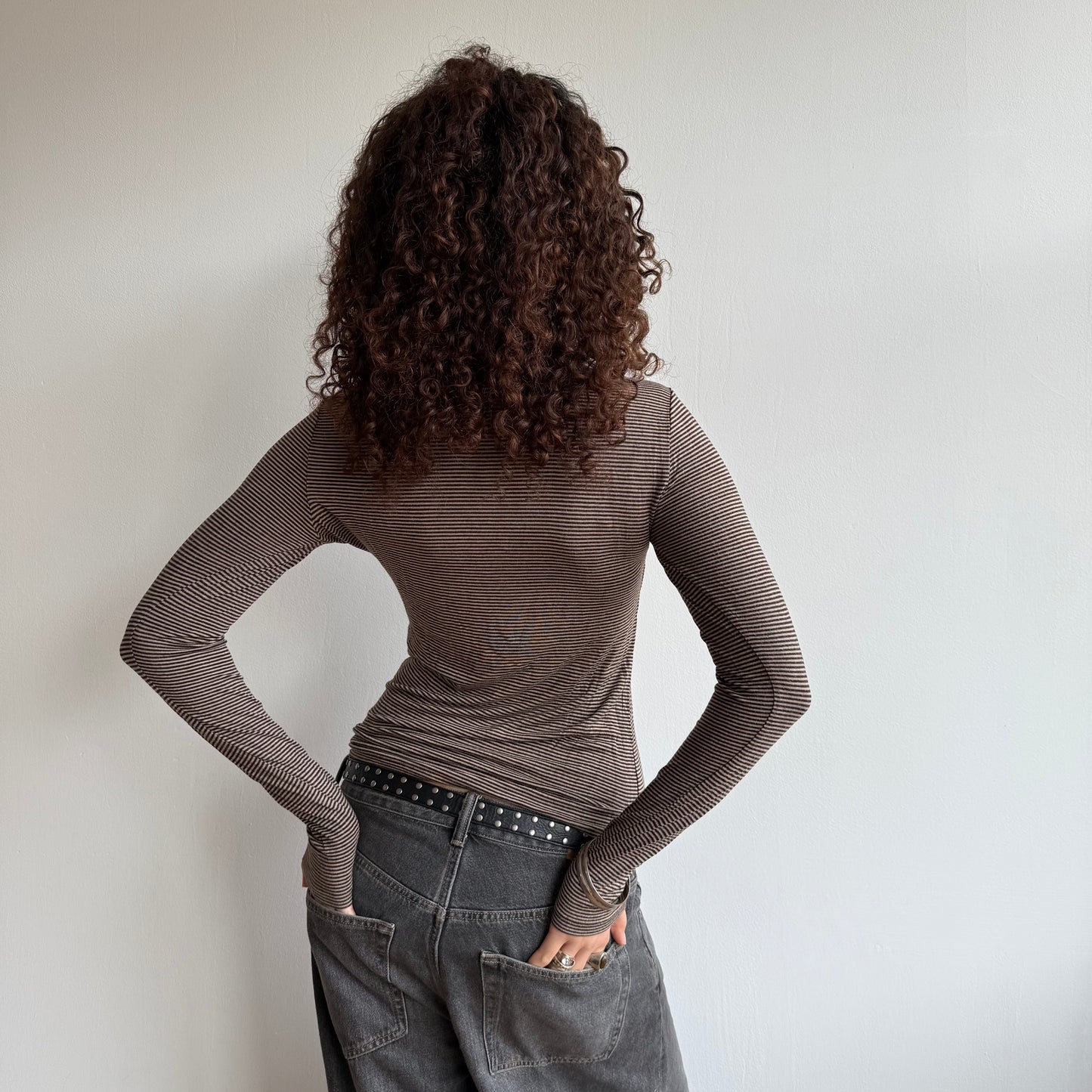 Brown striped roll neck - Size S