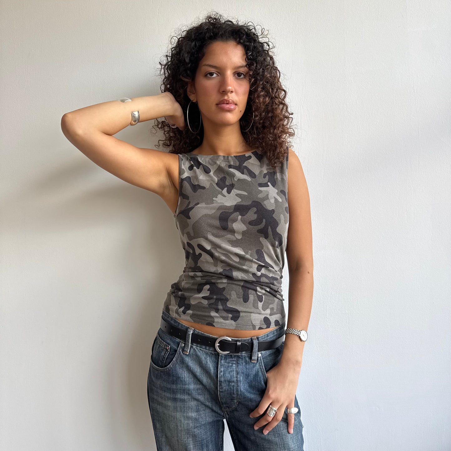 Camo slouchy top - Size M