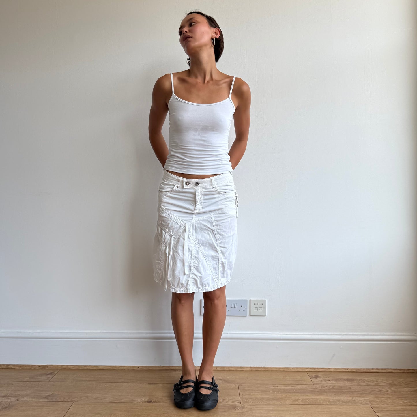 White cargo tassel skirt - Size XS + S