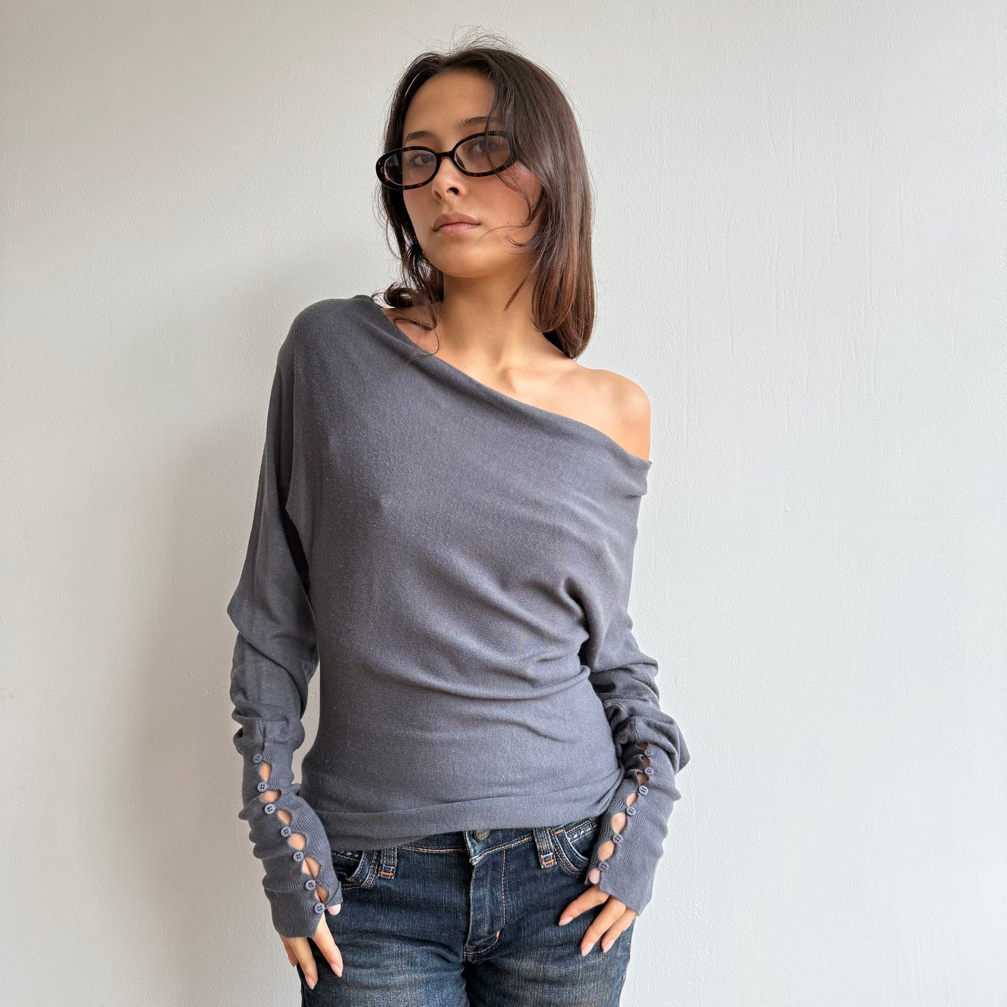 Grey slouchy knit - Size S (1)