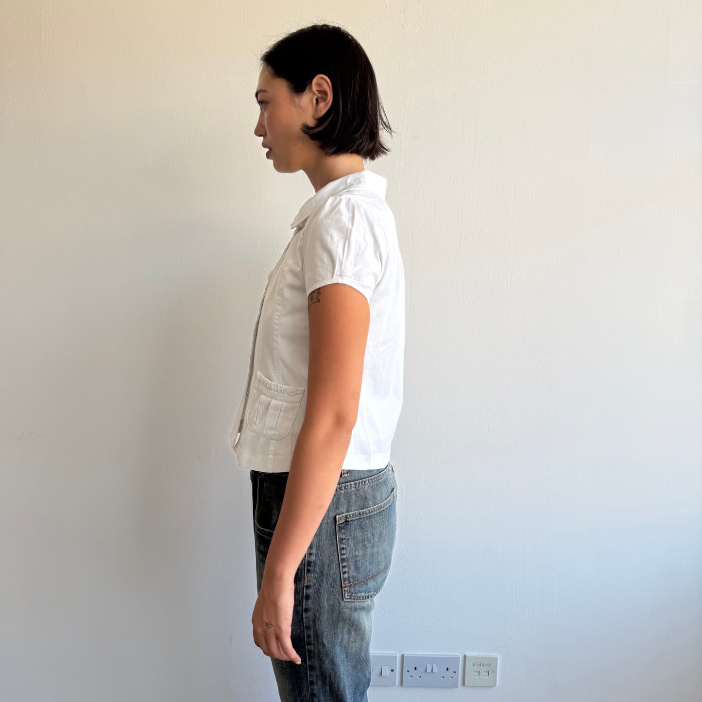 White short sleeve peacoat - Size M