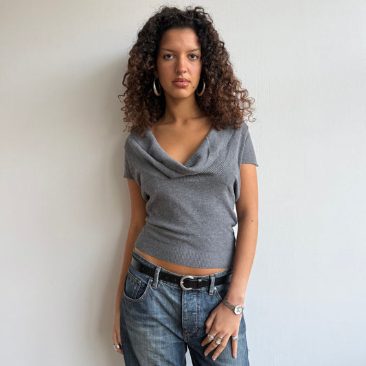 Grey cowl neck knit - Size S