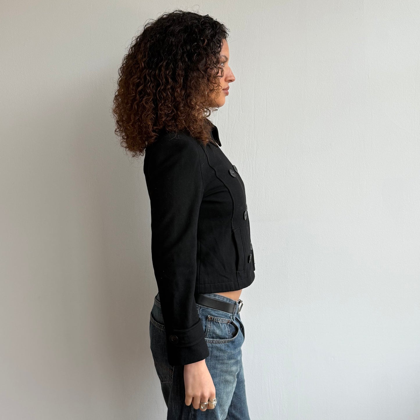 Black motocross peacoat - Size S