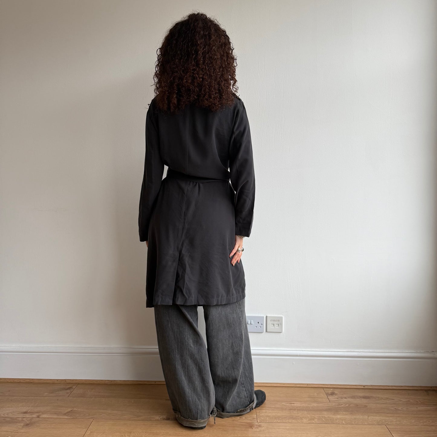 Charcoal grey trench - Size M
