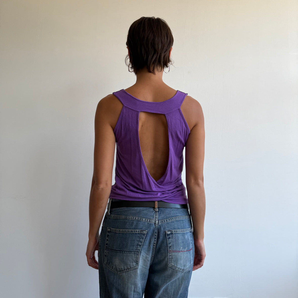 Purple open back top - Size S