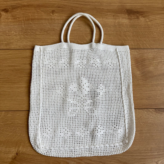 White crochet bag