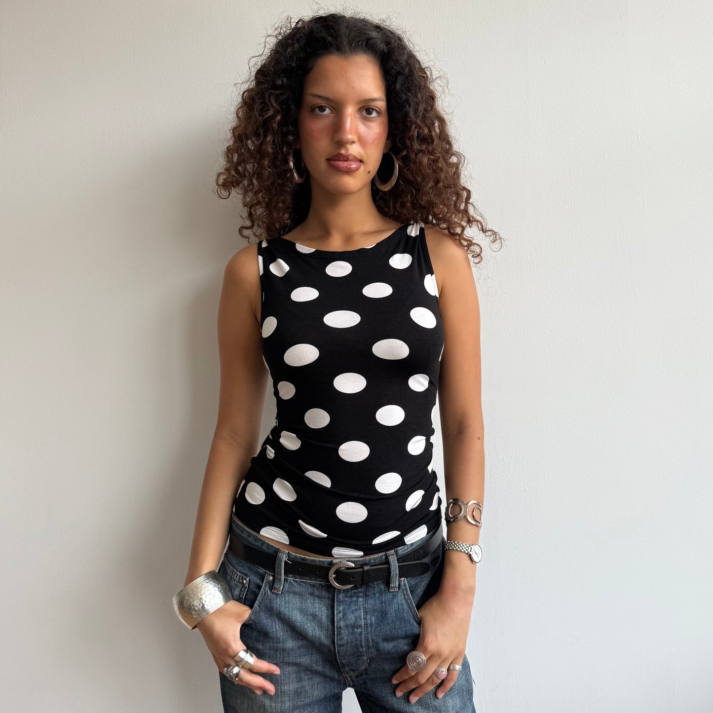 Large polka dot top - Size S