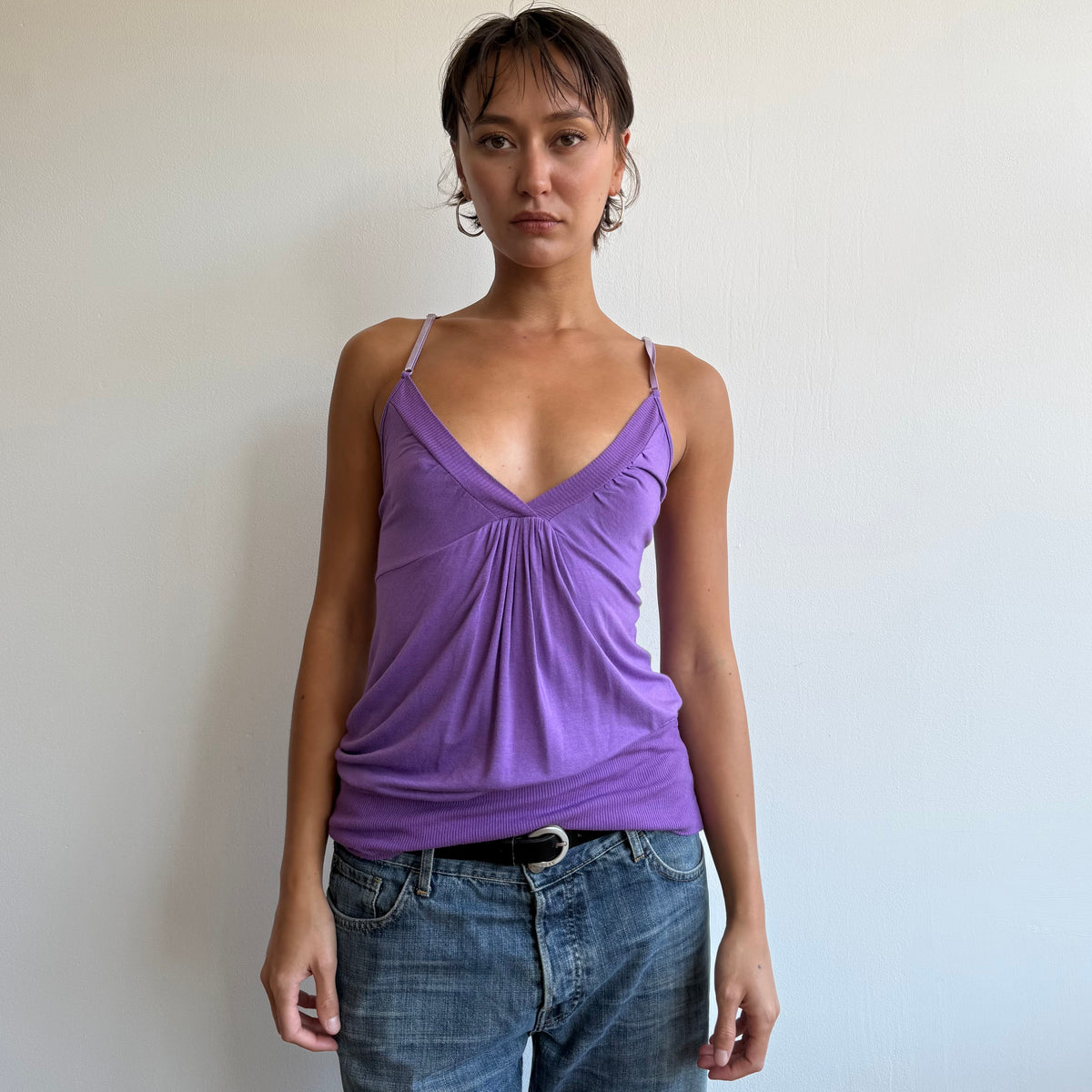 Purple v-neck top - Size S