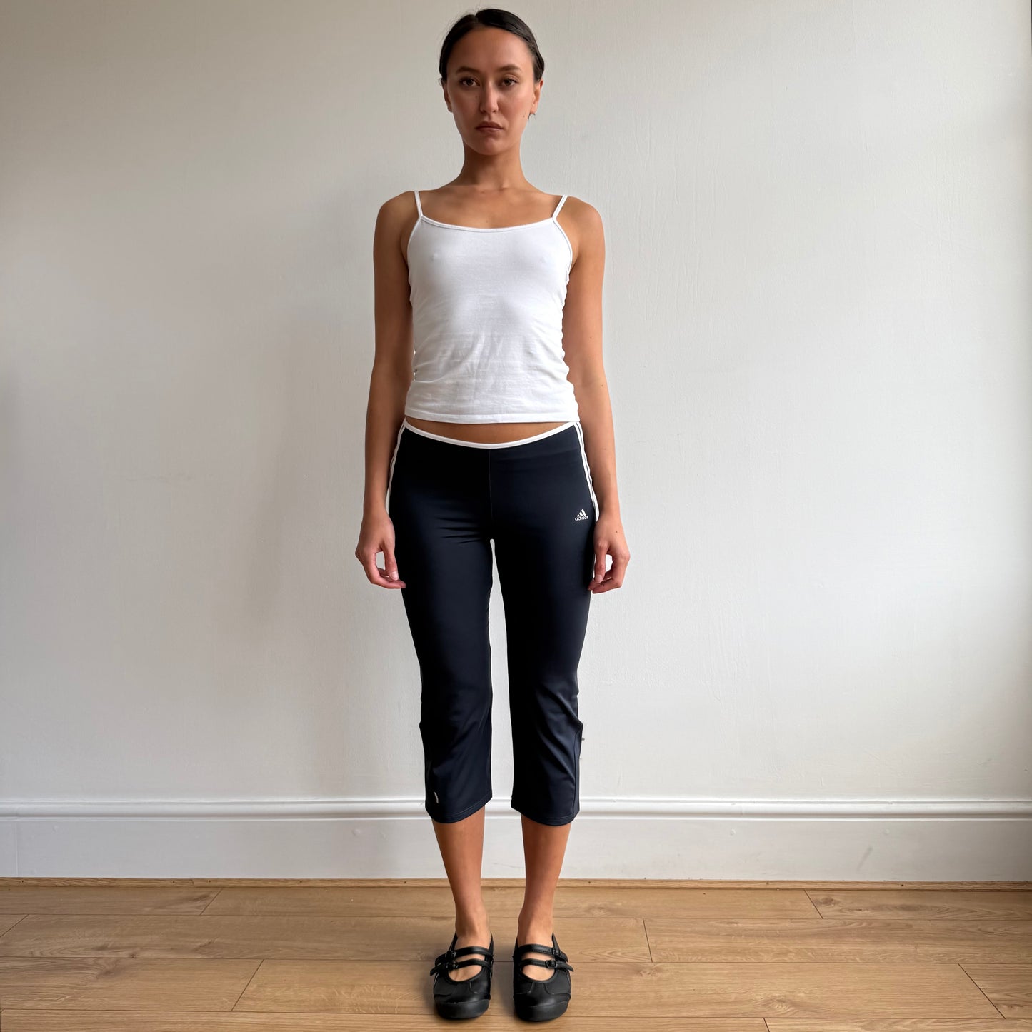 Navy Adidas stripe capris - Size XS