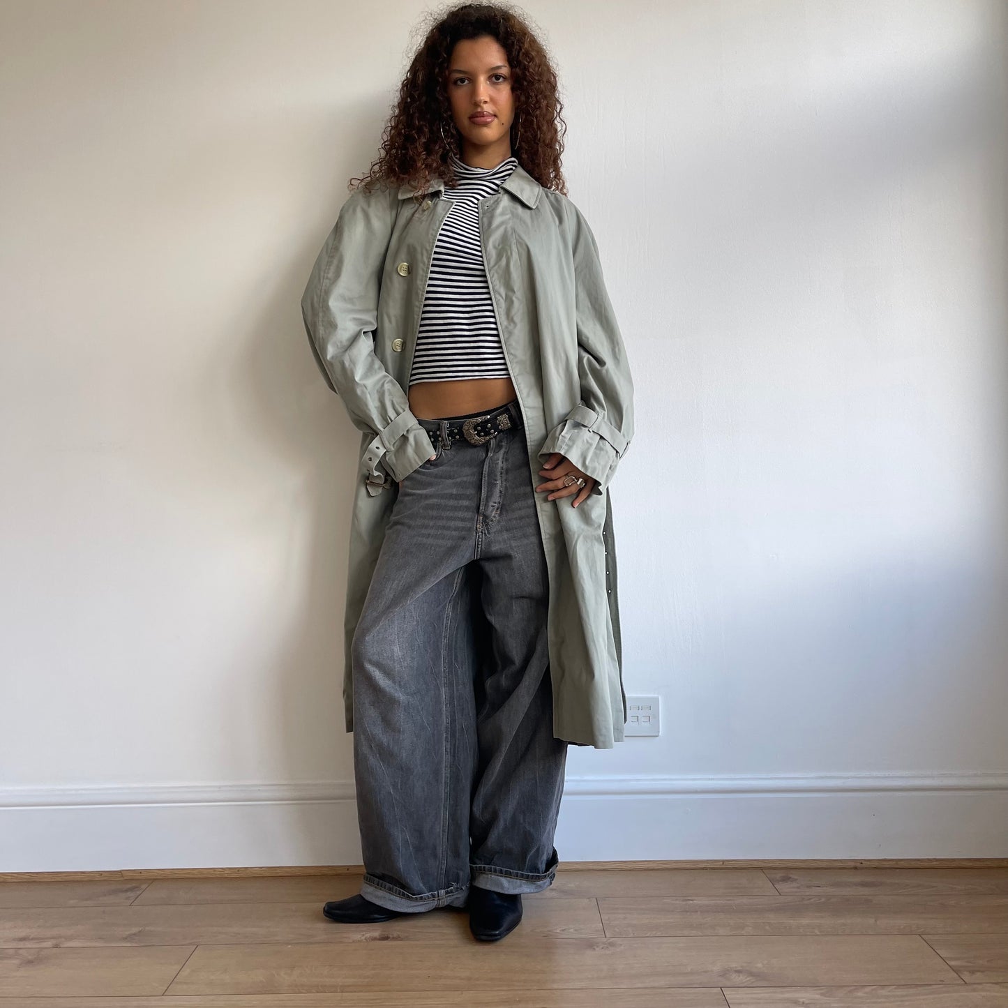 Khaki buckle trench - Size L