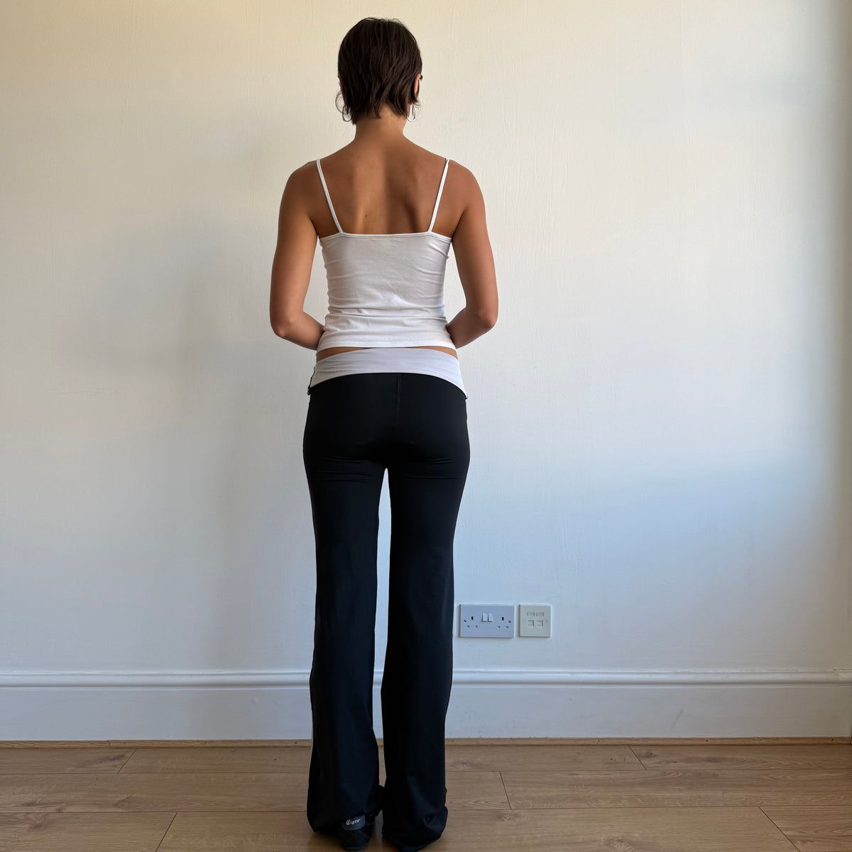 Black Adidas fold waist yoga pants - Size XS