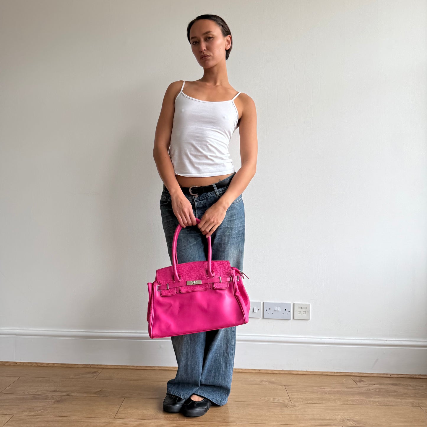 Hot pink ‘firkin’ bag - One Size
