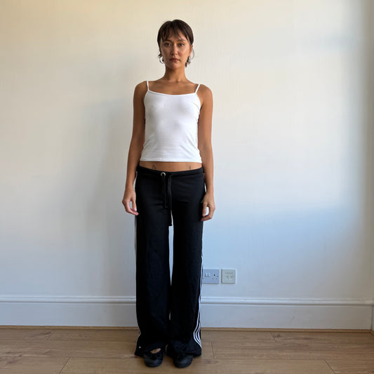 Black Adidas 3 stripe wide leg yoga pants - Size M